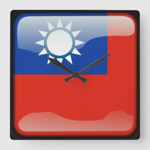 Flag of Taiwan Square Wall Clock