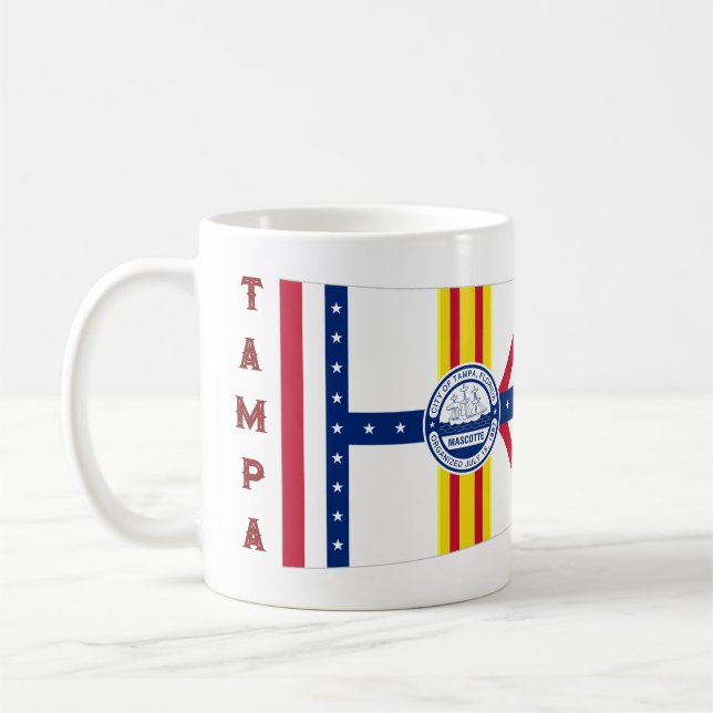 Flag of Tampa, Florida Coffee Mug (Left)