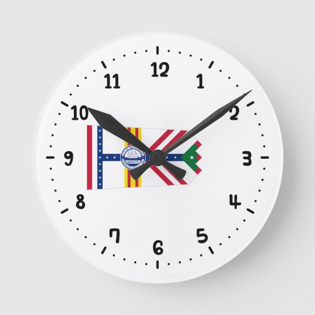 Flag of Tampa, Florida Round Clock (Front)