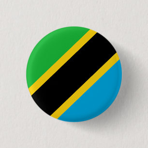 Flag of Tanzania 3 Cm Round Badge