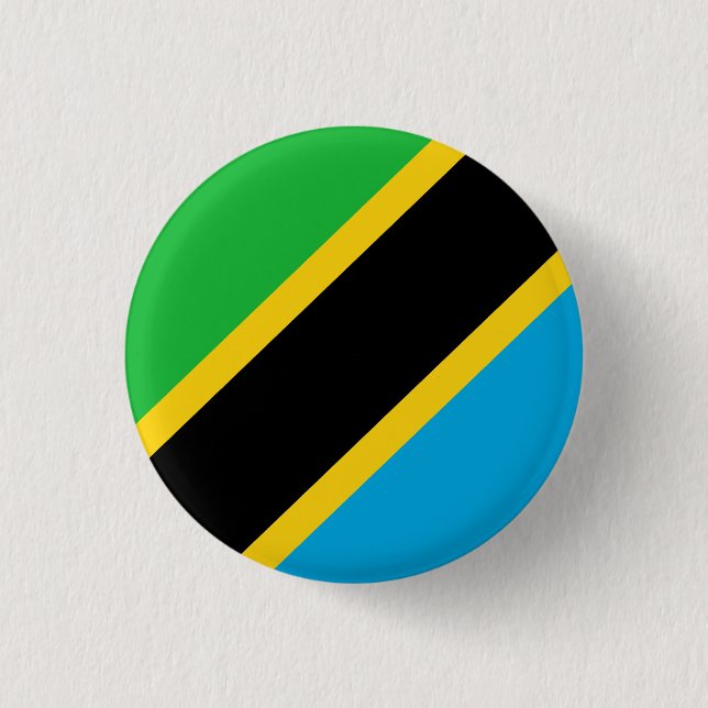 Flag of Tanzania 3 Cm Round Badge (Front)