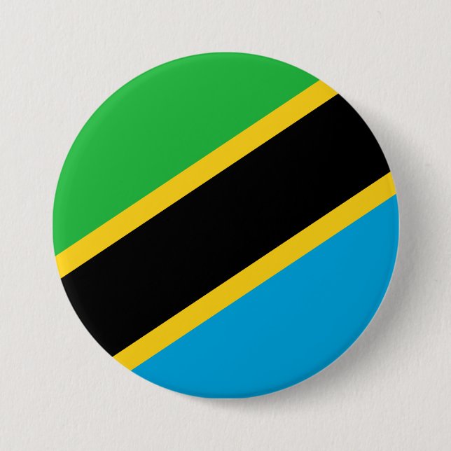Flag of Tanzania 7.5 Cm Round Badge (Front)