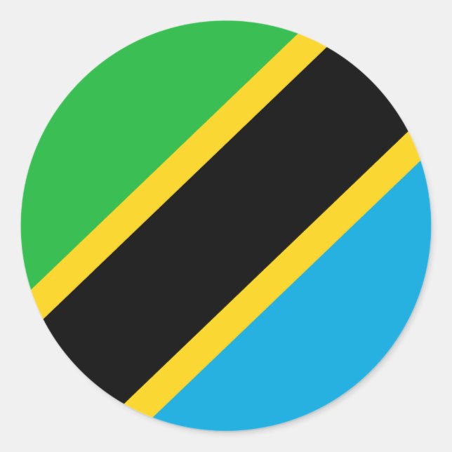 Flag of Tanzania Classic Round Sticker (Front)