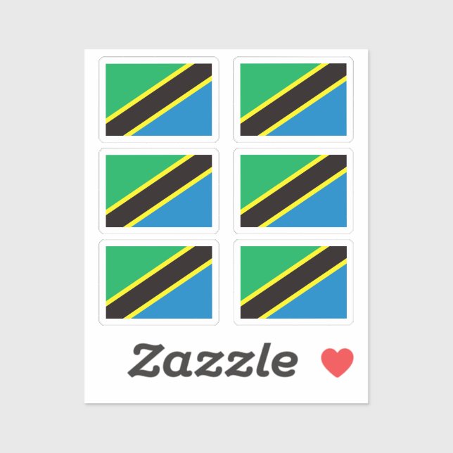 Flag of Tanzania Collection pack of 6 (Sheet)
