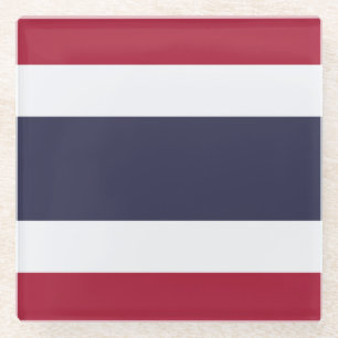 Flag of Thailand Glass Coaster
