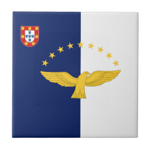 Flag of the Azores, Portugal Ceramic Tile