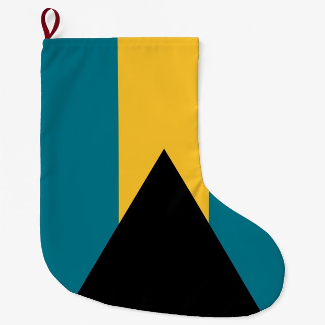 Flag of the Bahamas Large Christmas Stocking (Front)