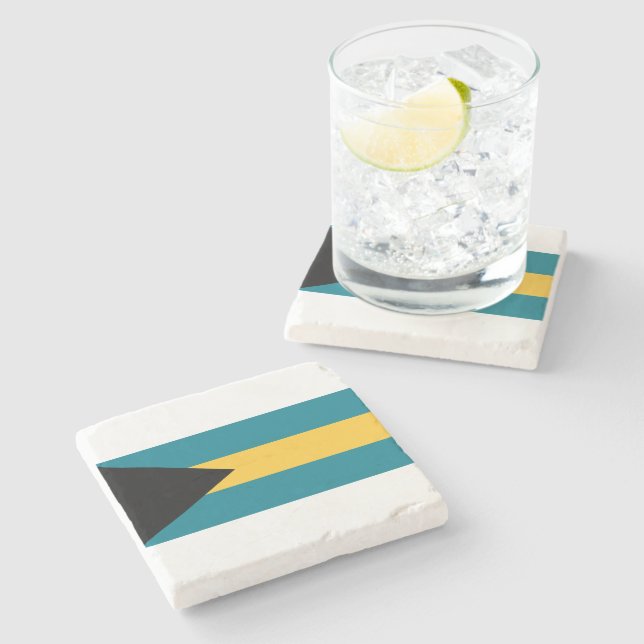 Flag of the Bahamas Stone Coaster (Side)