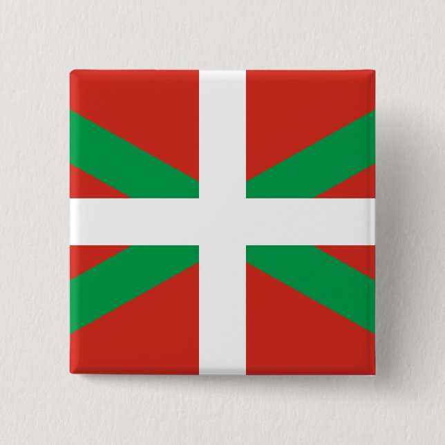 Flag of the Basque Country 15 Cm Square Badge (Front)