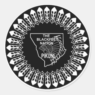 Flag of the Blackfeet Nation Classic Round Sticker