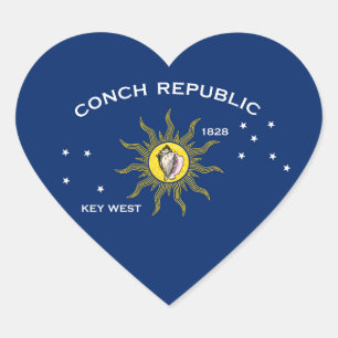 Flag of the Conch Republic, Flag of Key West Heart Sticker