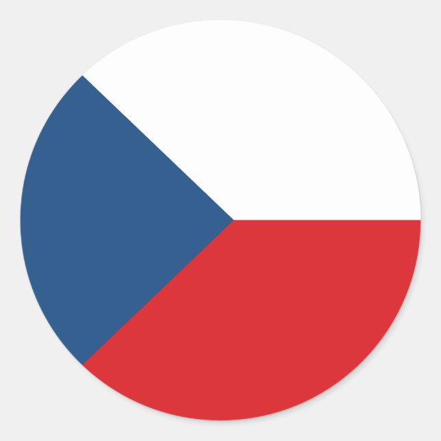 Flag of the Czech Republic Classic Round Sticker (Front)