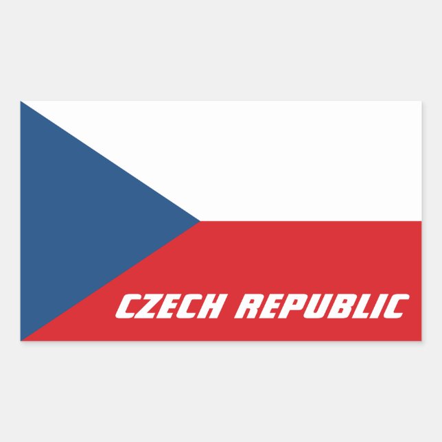 Flag of the Czech Republic Rectangular Sticker (Front)