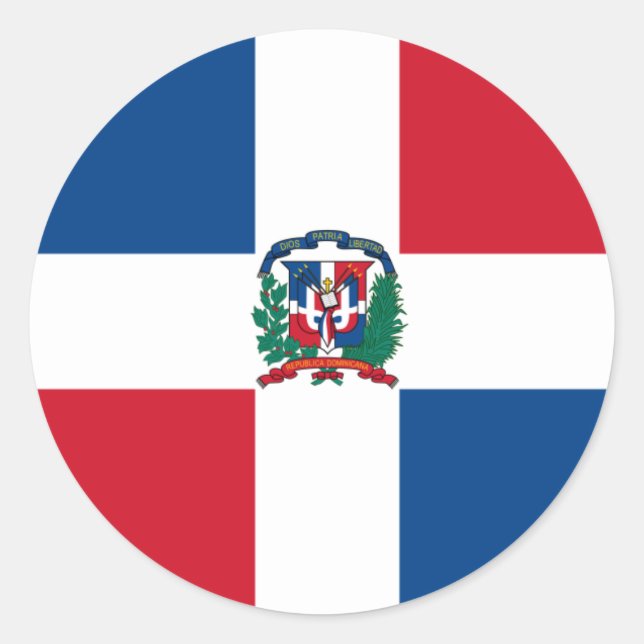 Flag of the Dominican Republic Classic Round Sticker (Front)