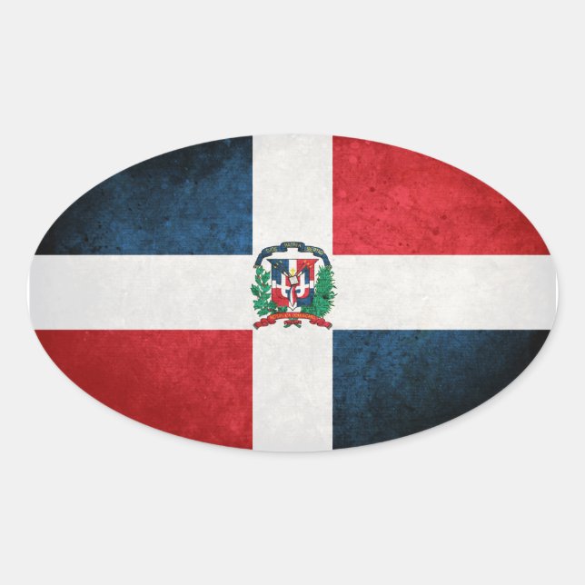 Flag of the Dominican Republic Oval Sticker (Front)