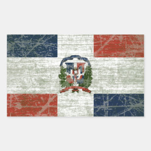 FLAG OF THE DOMINICAN REPUBLIC RECTANGULAR STICKER