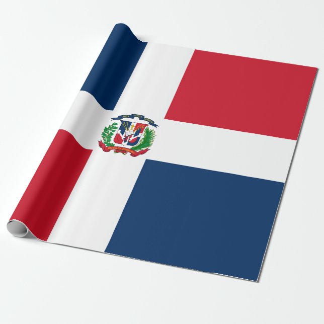 Flag of the Dominican Republic Wrapping Paper (Unrolled)