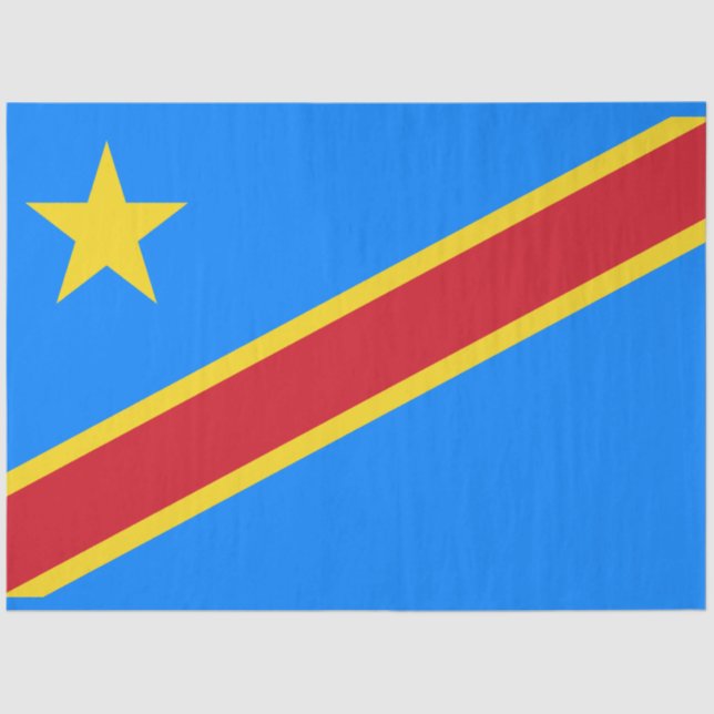 Flag of the DRC (Democratic Republic of the Congo) Tissue Paper (Front)