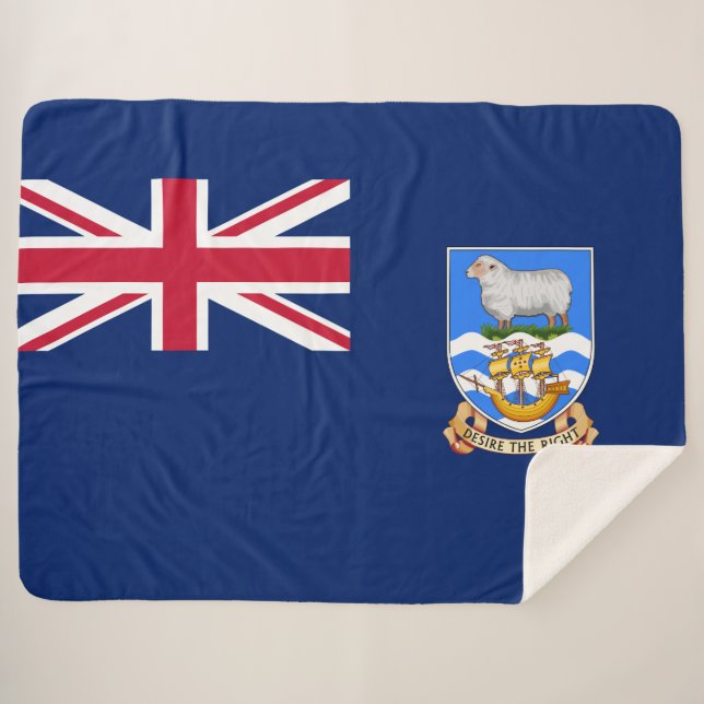 Flag of the Falkland Islands (British Territory) Sherpa Blanket (Front (Horizontal))
