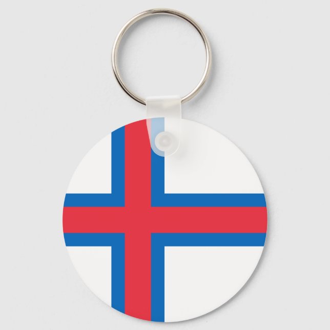 Flag of the Faroe Islands Key Ring (Front)