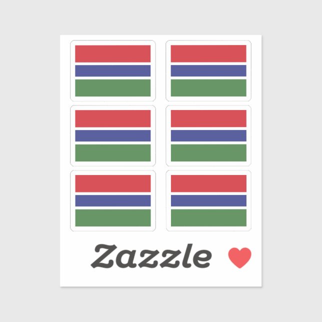 Flag of The Gambia Collection pack of 6 (Sheet)