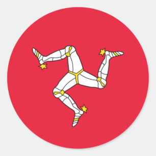 Flag of The Isle of Man Classic Round Sticker
