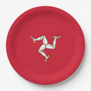 Flag of the Isle of Man Paper Plate