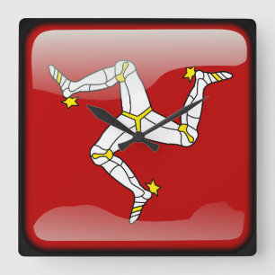 Flag of the Isle of Man Square Wall Clock