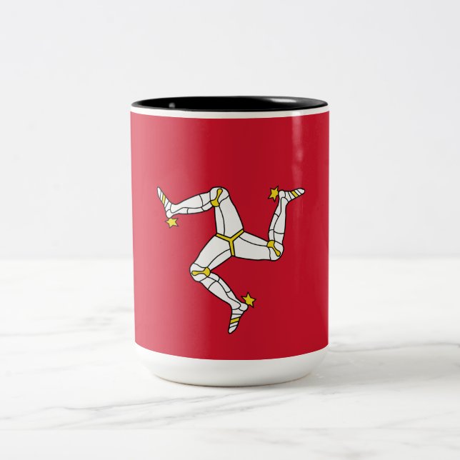 Flag of the Isle of Man Two-Tone Coffee Mug (Center)