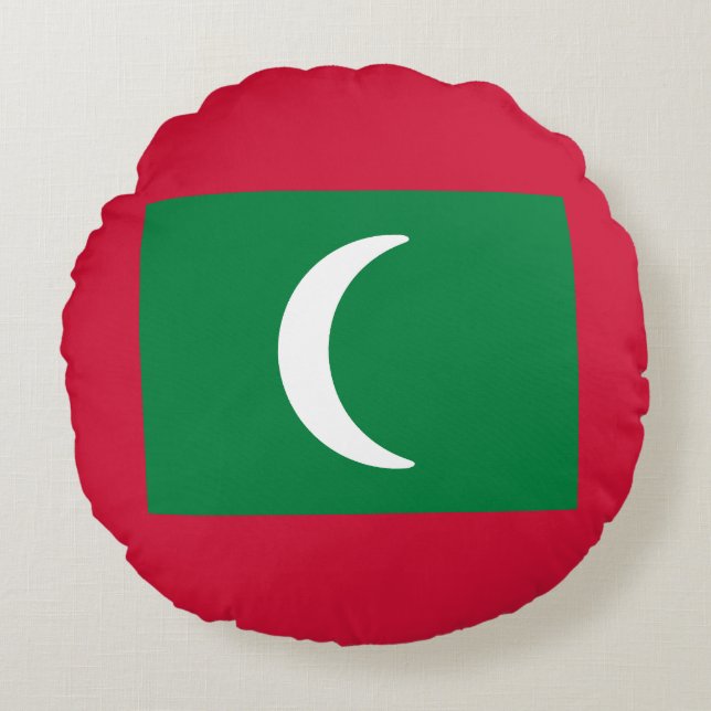 Flag of the Maldives Round Cushion (Front)