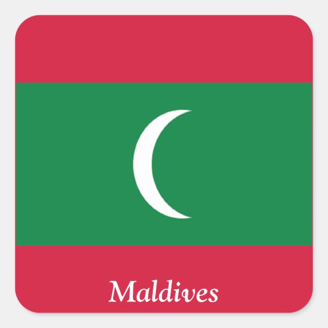 Flag of the Maldives Square Sticker (Front)