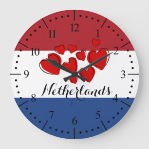 Flag of the Netherlands Large Clock