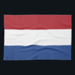 Flag of the of the Netherlands Tea Towel<br><div class="desc">The flag of the Netherlands is a horizontal tricolour of red, white, and blue. It harks back to Charlemagne's time. Variants of the flag have been in use since 1572 and in 1937 the flag was officially formalised as the national flag of the Netherlands and of the Kingdom of the...</div>