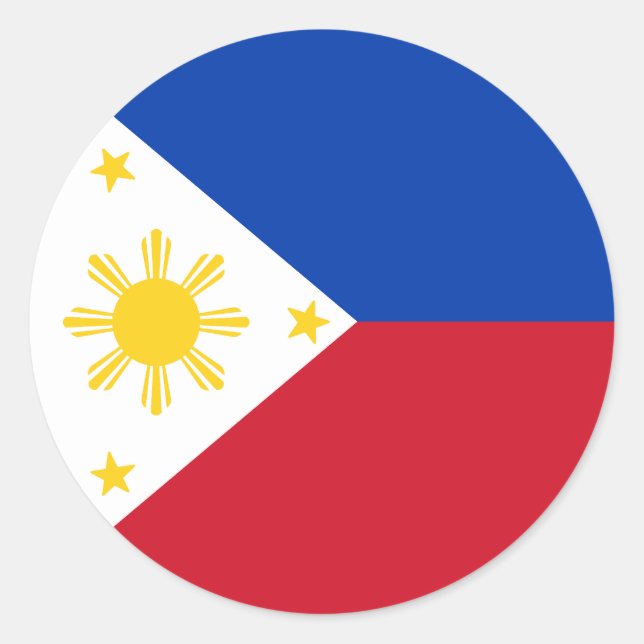 Flag of the Philippines Classic Round Sticker (Front)