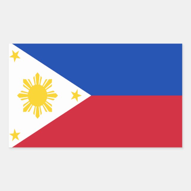 Flag of the Philippines Rectangular Sticker (Front)