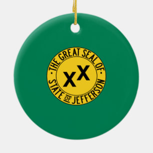 Flag of the Proposed U.S. State of Jefferson Ceramic Ornament