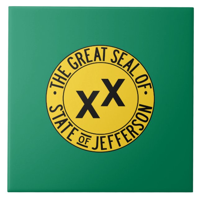 Flag of the Proposed U.S. State of Jefferson Ceramic Tile (Front)