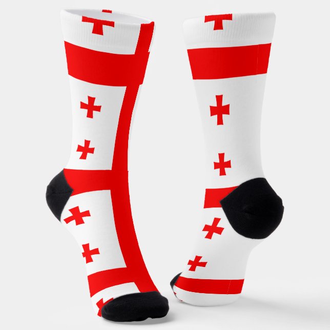 Flag of the Republic of Georgia Socks (Angled)