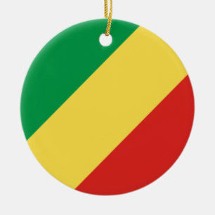 Flag of the Republic of the Congo Ceramic Ornament