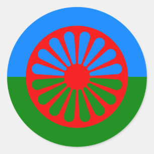 Flag of the Romani people - Romani flag Classic Round Sticker