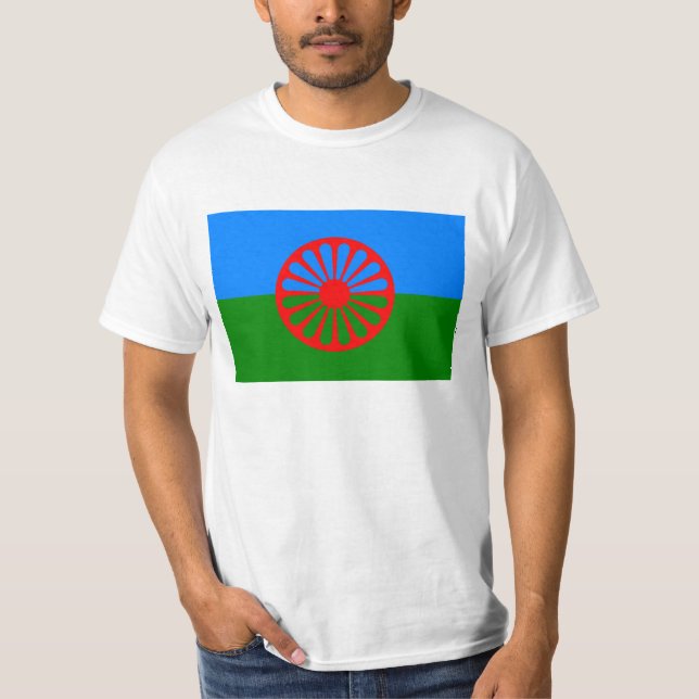 Flag of the Romani people - Romani flag T-Shirt (Front)