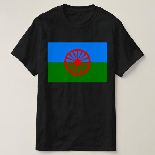 Flag of the Romani People - Romani Flag T-Shirt  (Design Front)