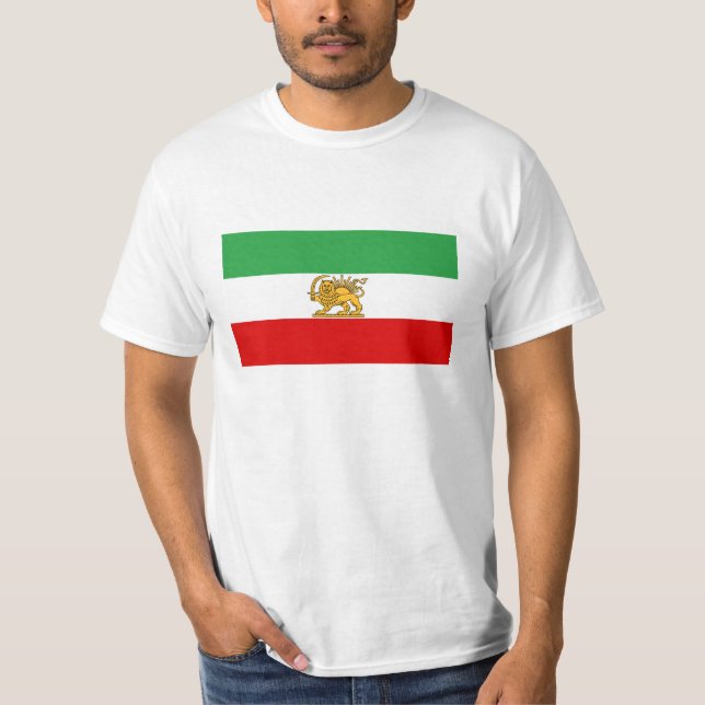 Flag of the Shah of Iran (1964-1980) شیر و خورشید T-Shirt (Front)