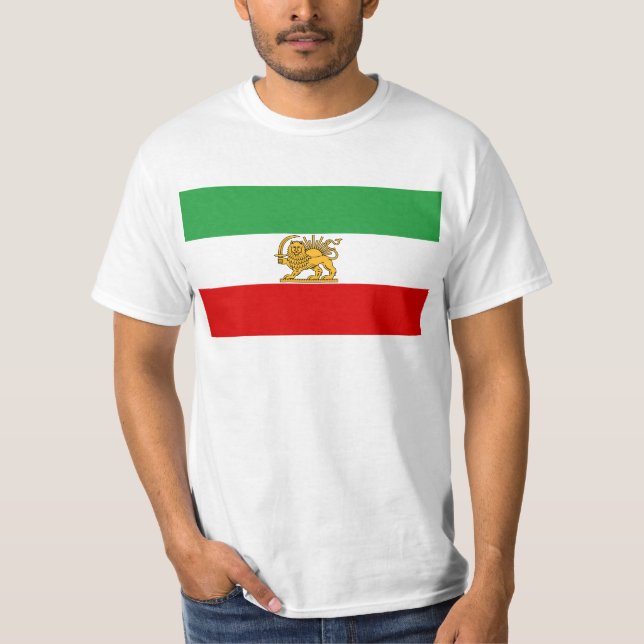 Flag of the Shah of Iran (1964-1980) شیر و خورشید T-Shirt (Front)