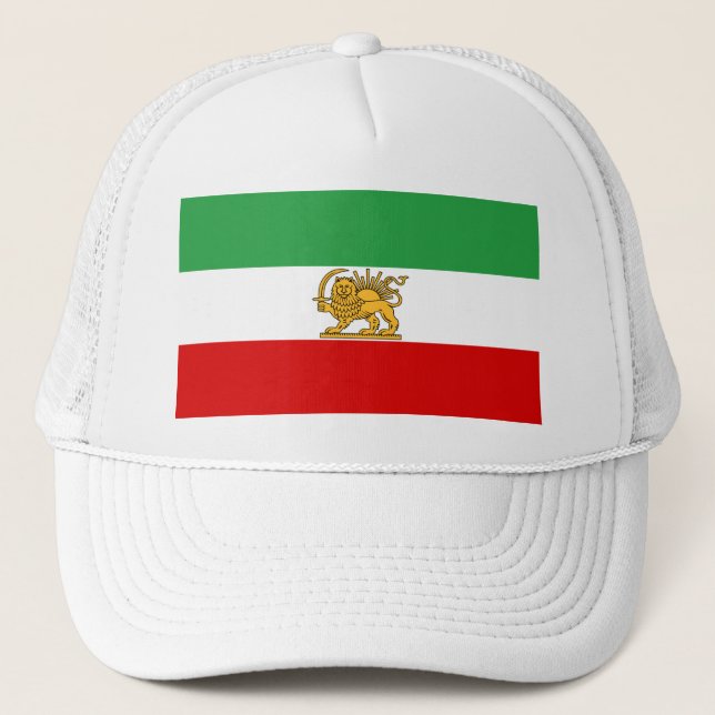 Flag of the Shah of Iran (1964-1980) شیر و خورشید Trucker Hat (Front)