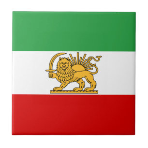 Flag of the Shah of Iran (1964-1980) شیر و خ Ceramic Tile