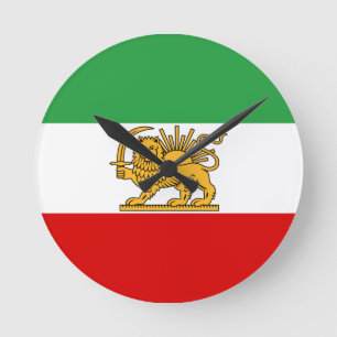 Flag of the Shah of Iran (1964-1980) شیر و خ Round Clock