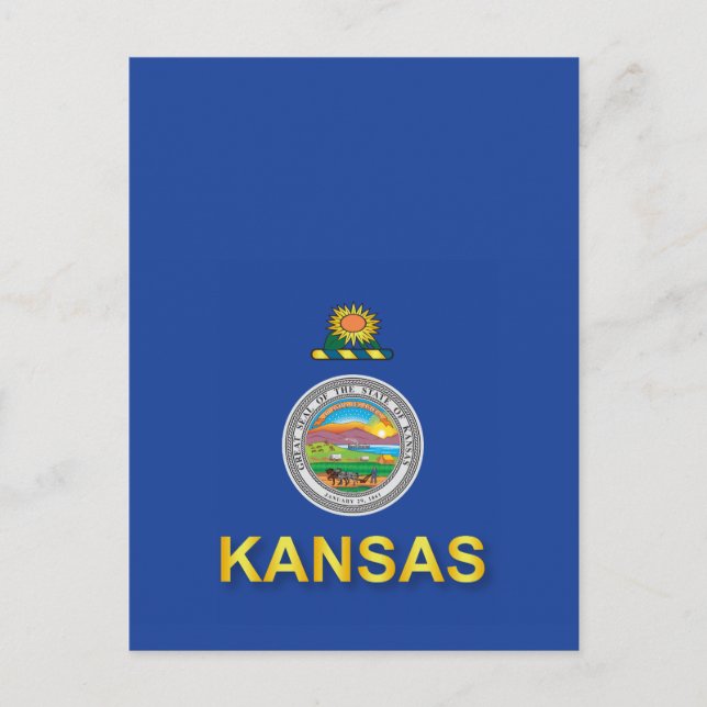 Flag of the State of Kansas Postcard (Front)