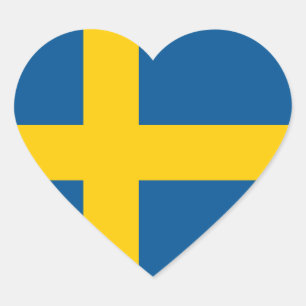 Flag of the Sweden Heart Sticker