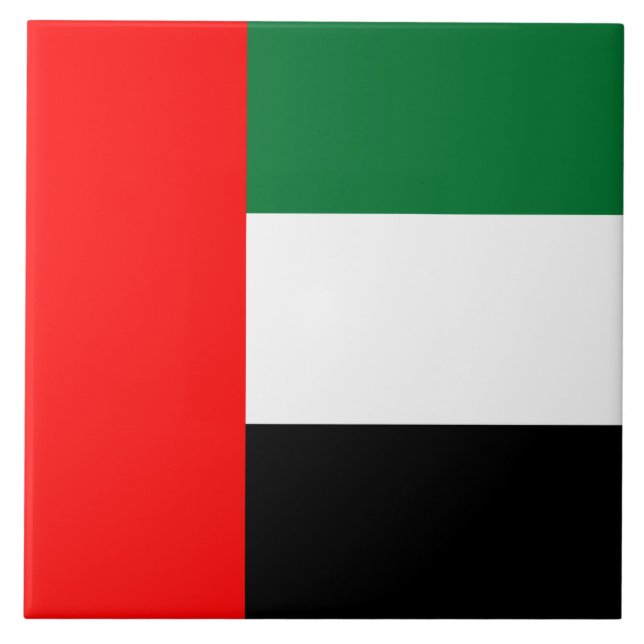 Flag of the United Arab Emirates (UAE) Ceramic Tile (Front)